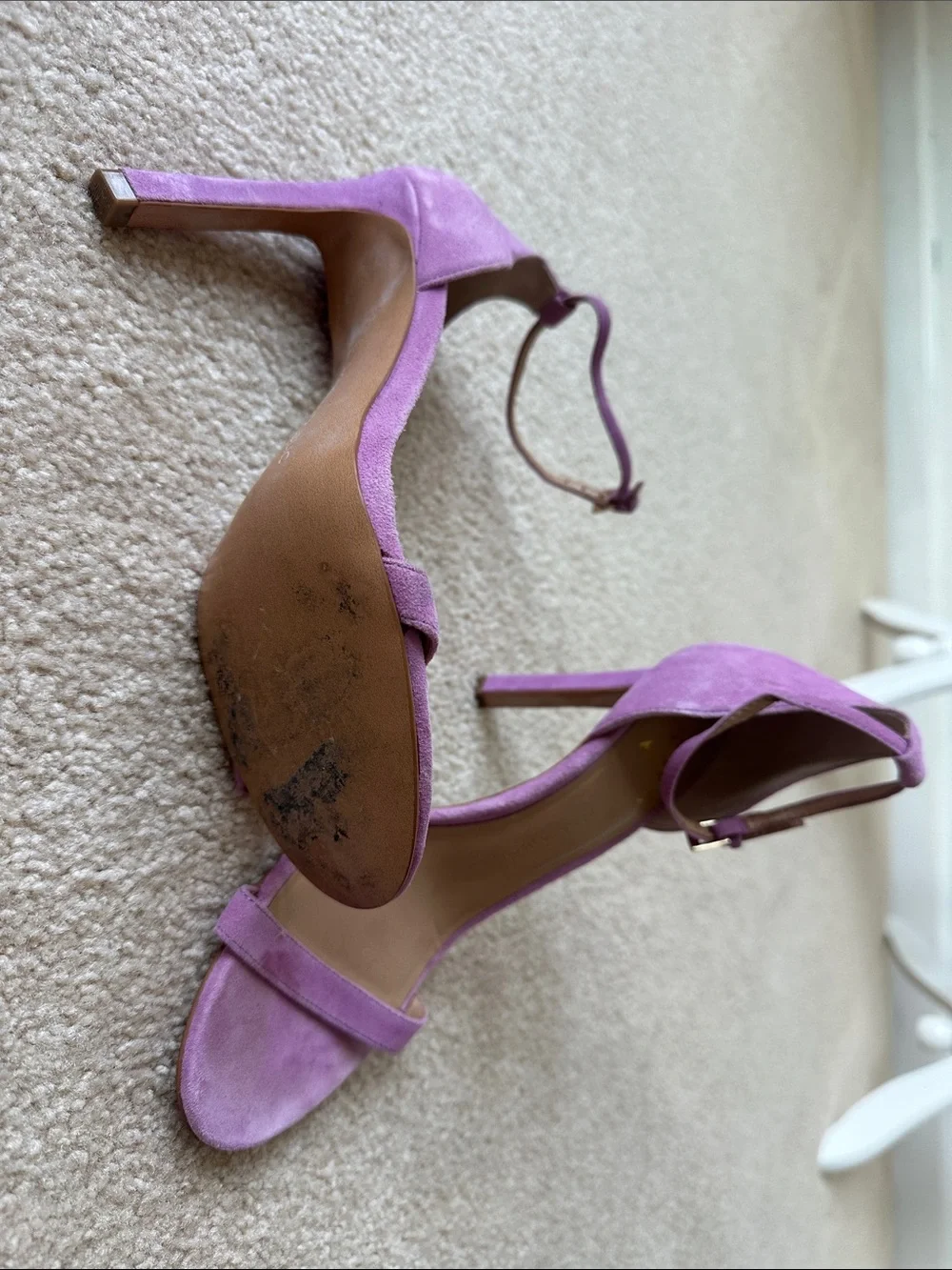 Banana Republic Lavender Suede Ankle-Strap Stiletto Heels